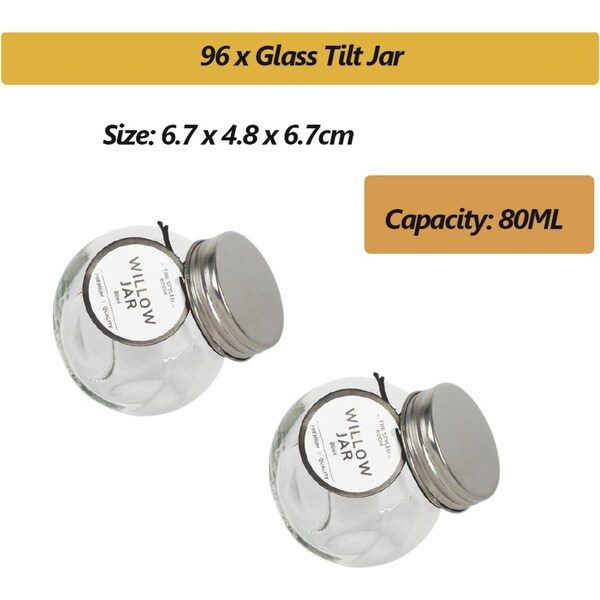 80ML Glass Tilt Jar Spice Herb Bottle Kitchen Storge Cookie Condiment Container