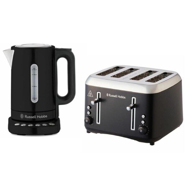 Russell Hobbs Addison Toaster & Kettle Set - Matte Black