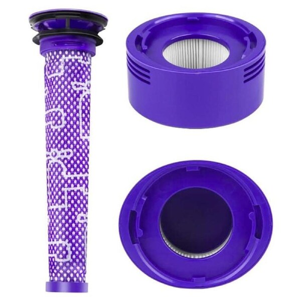 Replacement Filter Set for all Dyson V7 & V8 Vacuum Cleaner - Pre-Filter + HEPA Post-Filter Set - Part # 965661-01 / 967478-01