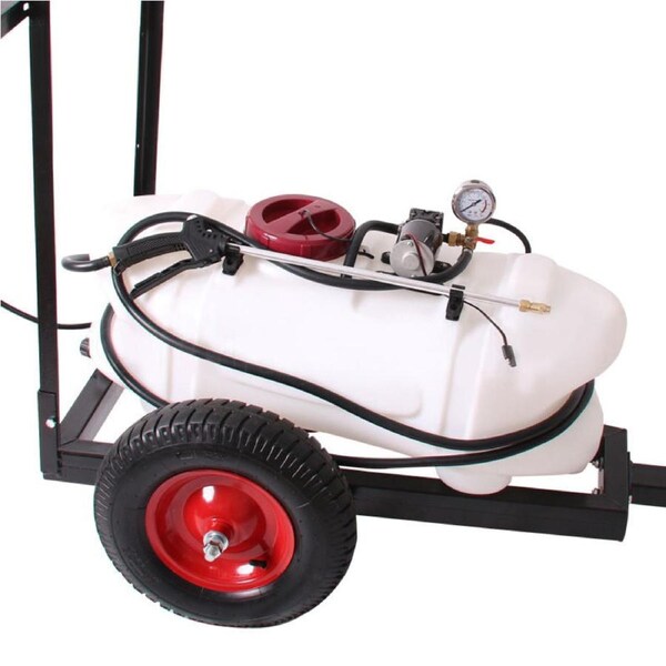 60L 12V ATV Tow Behind Sprayer 250cm Boom Weed Trailer Spray