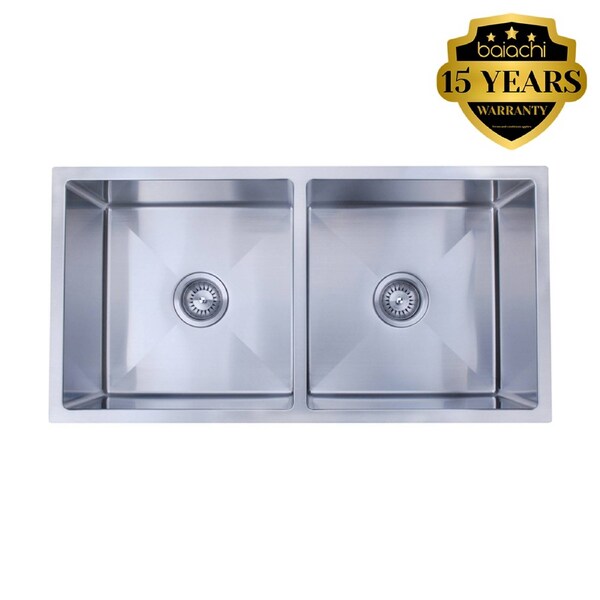 860X440mm Handmade Laundry Kitchen Sink Top/Under Mount Stainless Steel