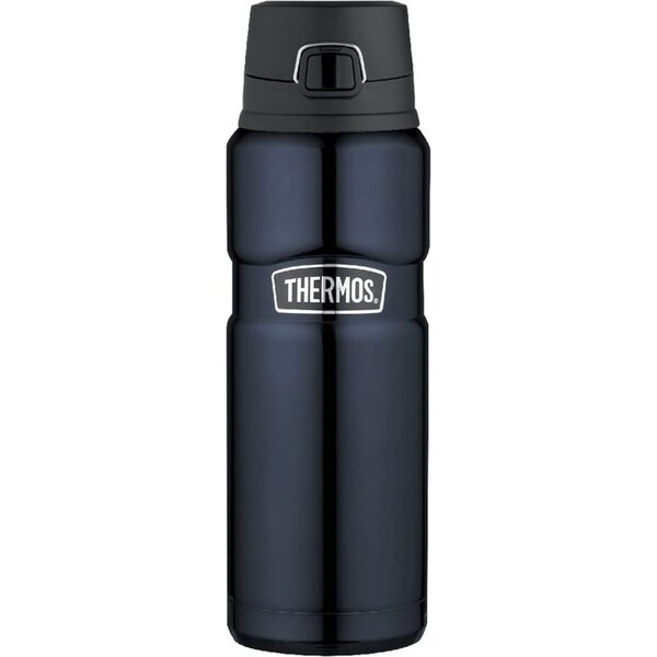 Thermos 710ml Stainless King Vacuum Insulated Bottle w/ Flip Lid Midnight Blue