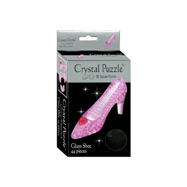 3D Pink Glass Shoe Crystal Puzzle