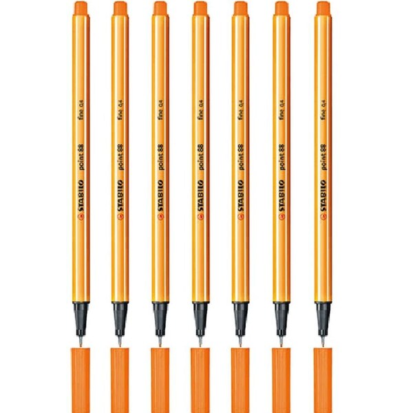 Stabilo 88 Point Fineliner Pen Fine Orange Box 7