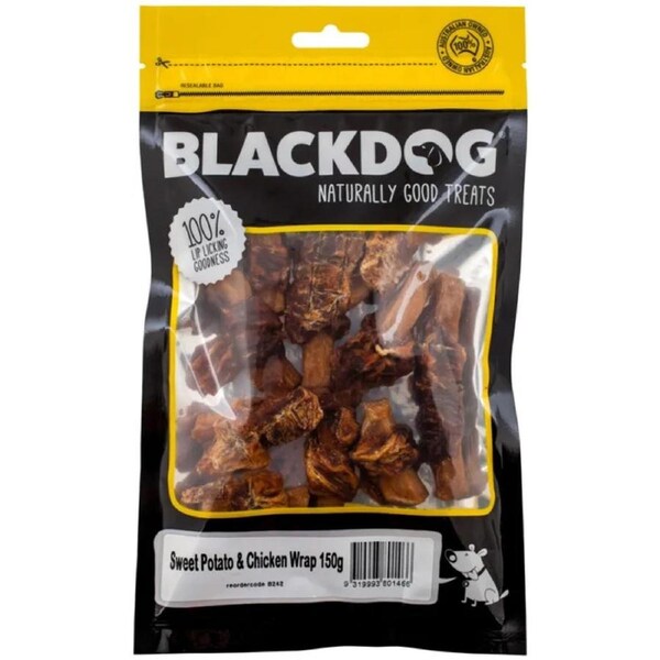 Sweet Potato & Chicken Wrap 150 Gram Dog Treats by Blackdog Pet Foods