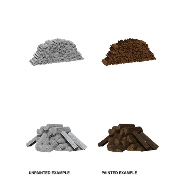 WizKids Deep Cuts Unpainted Miniatures Piles of Wood