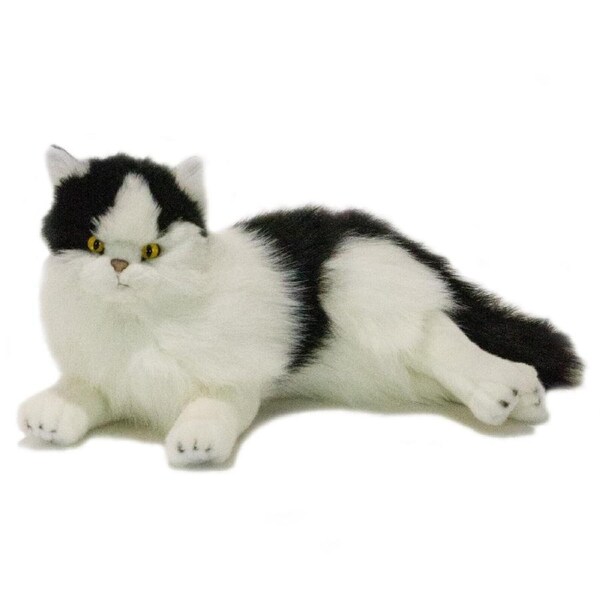 Bocchetta Plush Toys - Cat Piebald Black White Fluffy - Woodrow 36cm