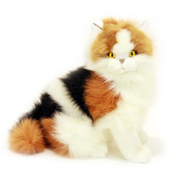 Bocchetta Plush Toys - Cat Calico Ginger Black White Fluffy - Alfio 27cm