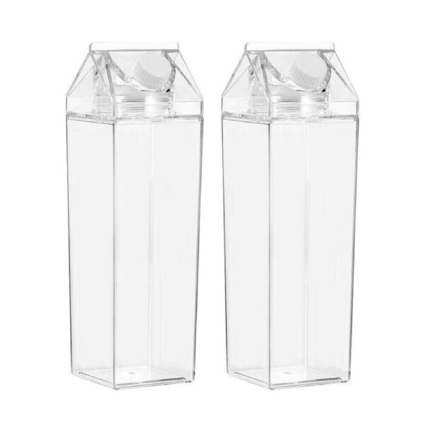 2x Fridge Bottle Box Sweden Water Juice Beverage Crystal Clear Storage 450ml