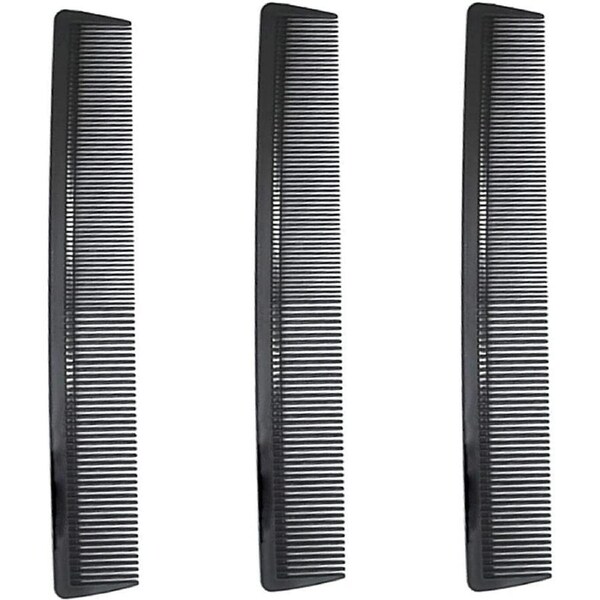 Carbon Fiber Cutting Comb Professional 8.3" Hair Dressing Comb Pack with 3PK