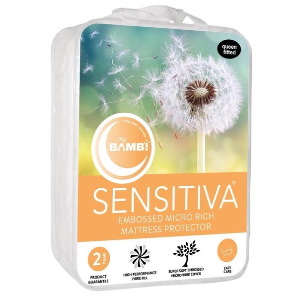 Bambi Sensitiva Embossed Microfibre Quilted Mattress Protector Single Size
