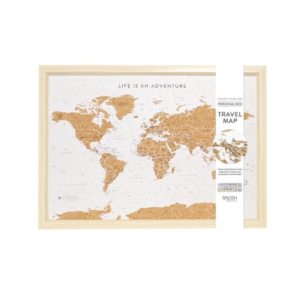 SPLOSH Travel Board Small World Map 53.5cm x 36.5cm