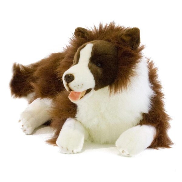 Bocchetta Plush Toys - Dog Border Collie Chocolate - XL Fudge 60cm