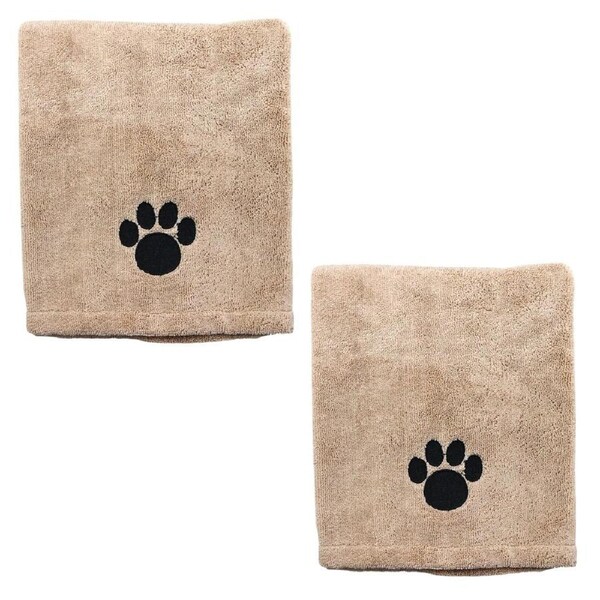 YES4PETS 2 x Pet Dog Cat Microfiber Towel Bath Beach Drying Dry Towels Blanket