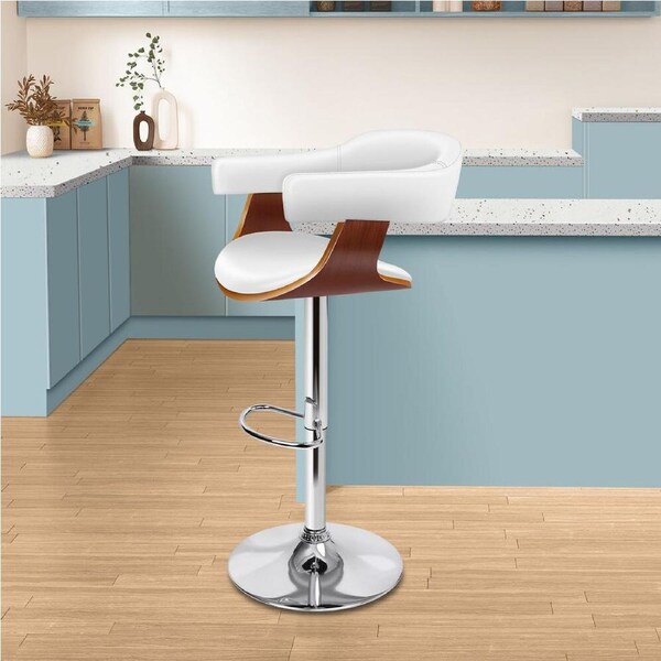 ALFORDSON Bar Stool Ergonomic Armrest White