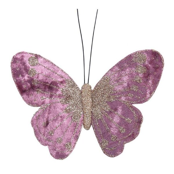 Butterfly Clip Pink With Glitter 110mm