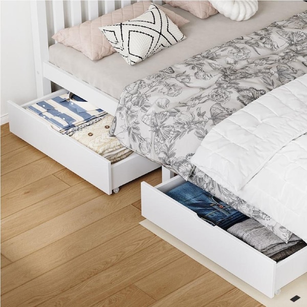 ALFORDSON Bed Frame Storage Drawers w/ Trundle Set of 2 (White)