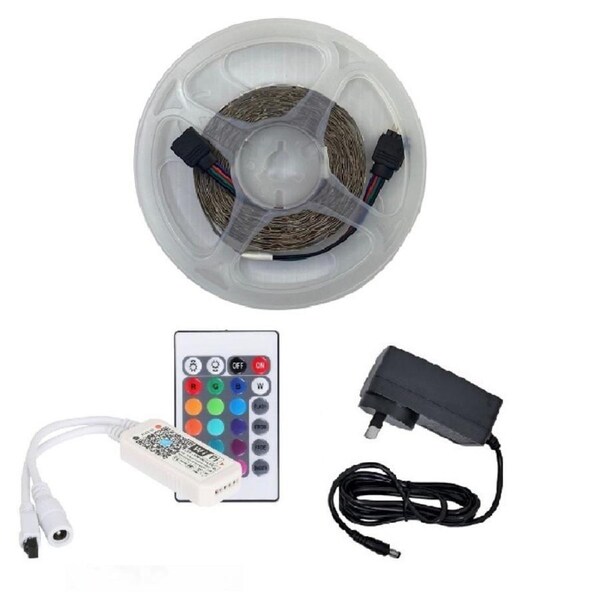 5m 2835 RGB LED Strip Light Kit with Wi-Fi & IR Controller