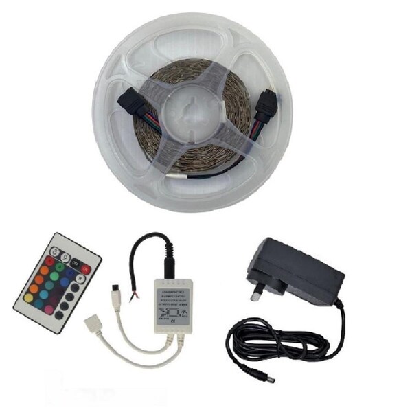 5m 2835 RGB LED Strip Light Kit with Infra-red Controller