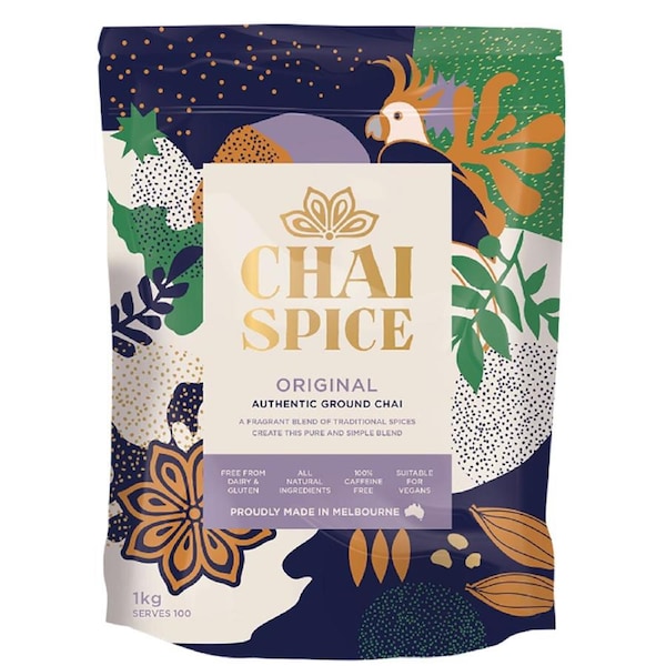 Chai Spice Original Flavour Caffine Free Hot Drink Blend Tea 1kg Ground Bag
