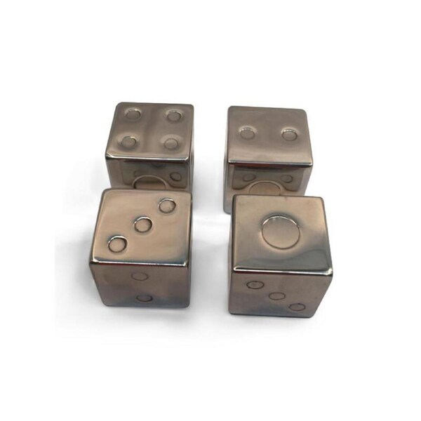 4pc Men's Republic Cooling Dice Novelty Reusable Ice Cubes Stainless Steel