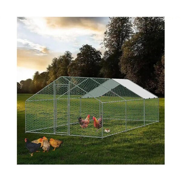 Walk-in 3X6X2M Steel Metal Chicken Coop Run Enclosure Poultry Cage