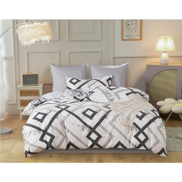 Ashwin King Size Quilt/Doona/Duvet Cover Set M458