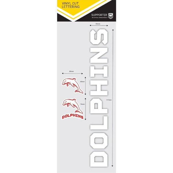 NRL Team Name Lettering Decal - Dolphins - Car Sticker
