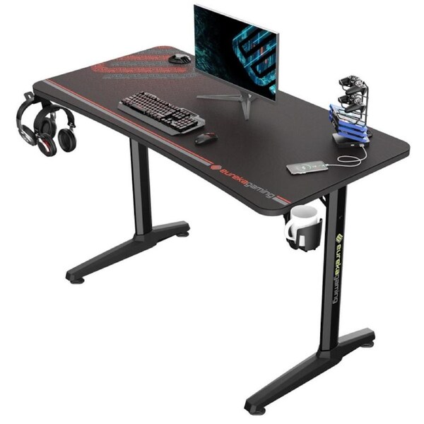 Eureka Ergonomic GIP-P47 47 Inch Curve Gaming Desk Black with Full Mouse Pad [ERK-GIP-P47-B]