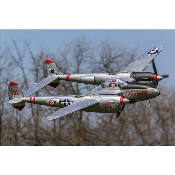 FlightLine P-38L Lightning "Pacific Silver" 1600mm (63") Wingspan PNP EPO RC Plane Airplane RC Model
