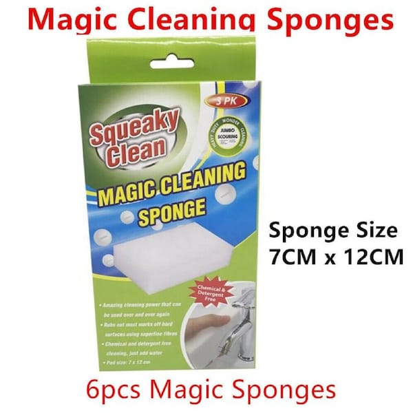 6pcs Chemical Free Magic Sponge 12cm Cleaning Scourer Washing Glass Kitchen