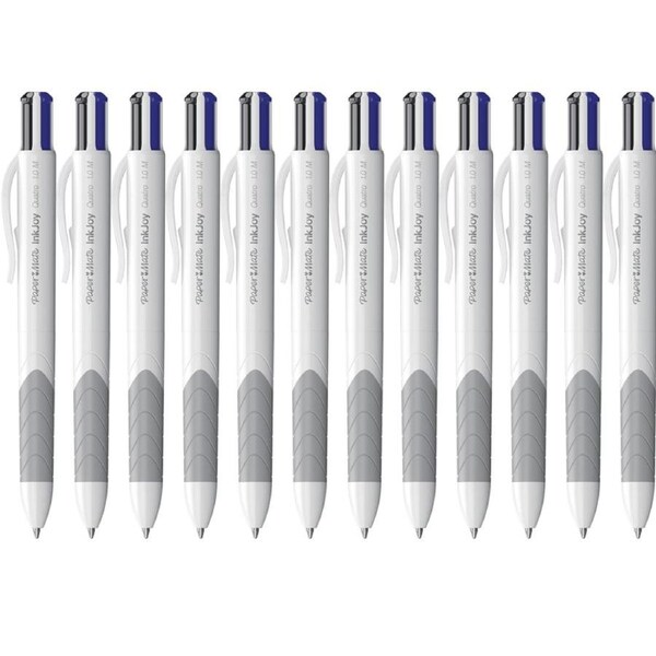 Papermate Inkjoy Quatro Ballpoint Pen Retractable 1.0mm 4 Colour Box 12