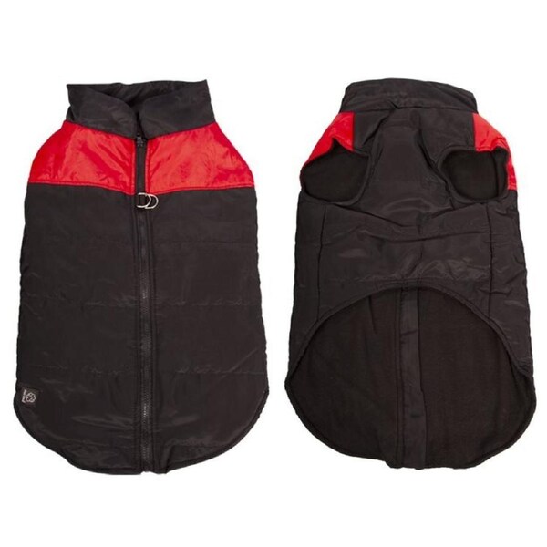 Doggy Parka 55cm Red/Black Dog Coat Jacket by Pet One