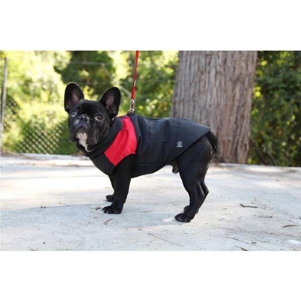 Doggy Parka 35cm Red/Black Dog Coat Jacket by Pet One