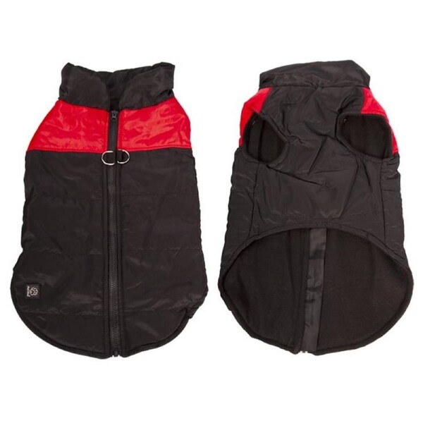 Doggy Parka 40cm Red/Black Dog Coat Jacket by Pet One