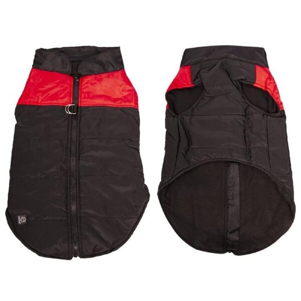 Doggy Parka 50cm Red/Black Dog Coat Jacket by Pet One