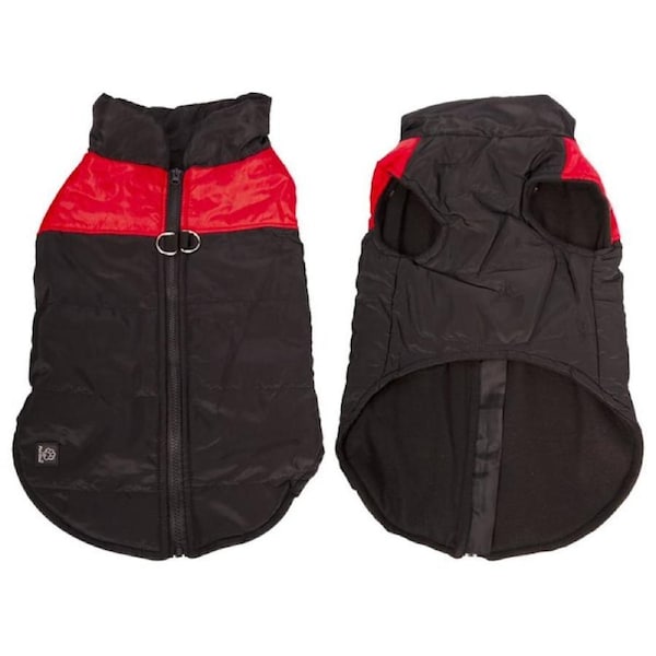 Doggy Parka 45cm Red/Black Dog Coat Jacket by Pet One