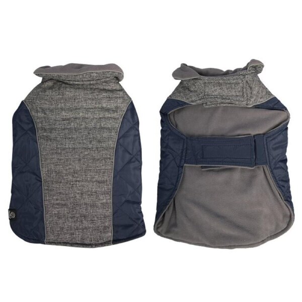 Adventure Walker 40cm Grey/Navy Dog Coat Jacket by Pet One