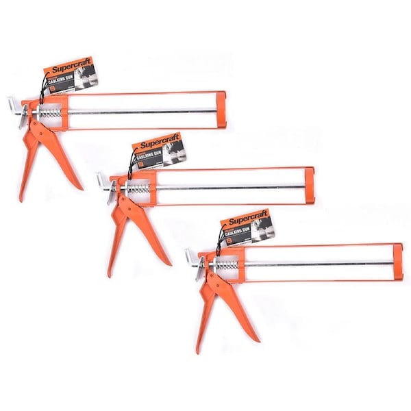 3x Supercraft Standard Cartridge Caulking Gun Skeleton Manual Applicator 225mm