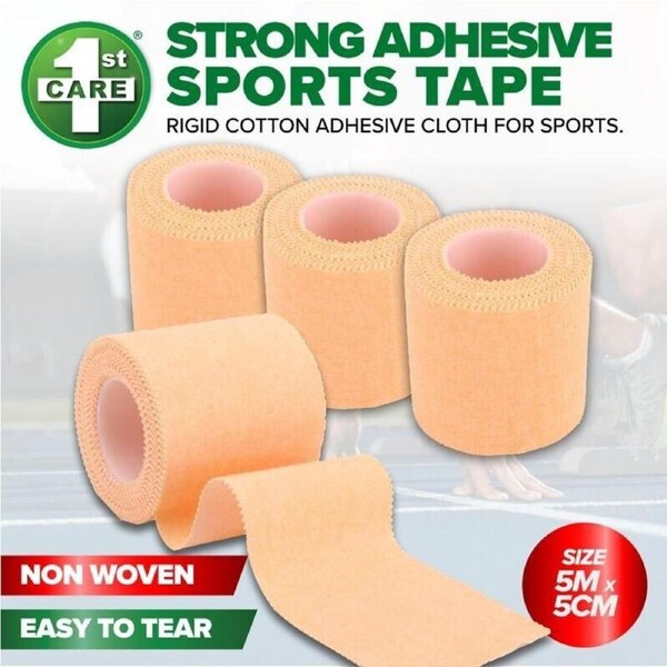 2PK Tape Sports Strapping Premium Rigid Sports Strapping Cotton Cloth - 5m x 5cm