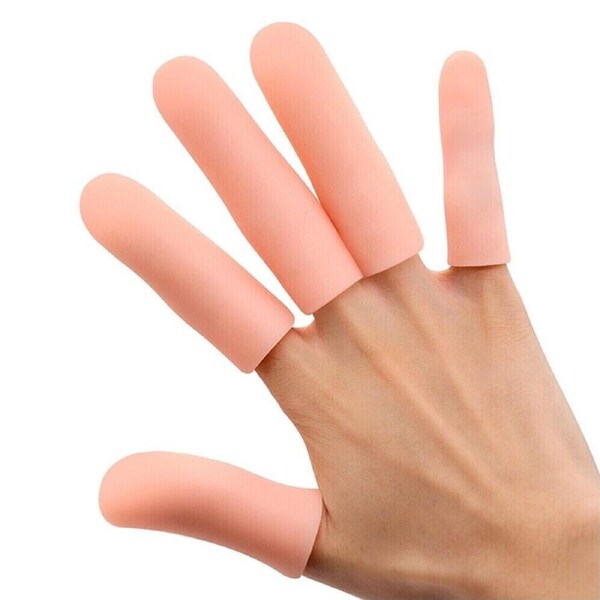 5pcs Silicone Finger Protector Finger Caps Tube Anti-slip Finger Cover