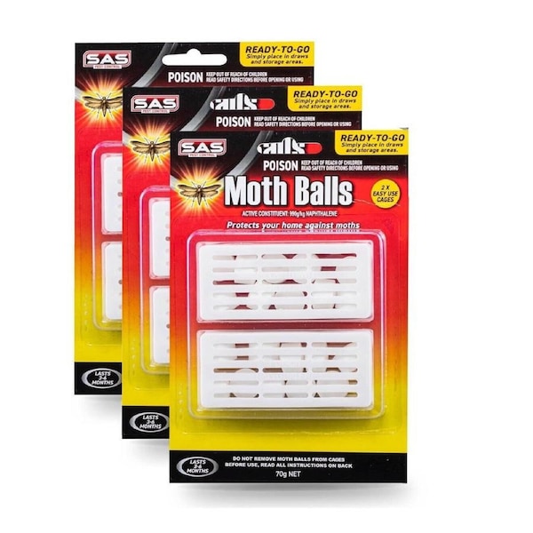 6pcs Mothballs Non-Toxic Cage Moths Bedroom Office Protec Pest Control Home 70g