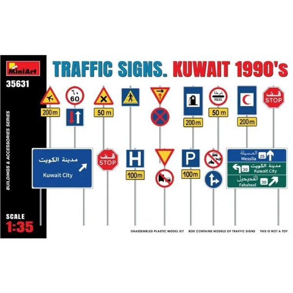 Miniart 1/35 Traffic Signs. Kuwait 1990's