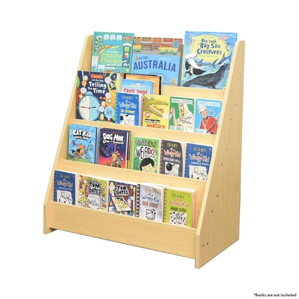 Natural Wood Tiered Bookcase Bookshelf Durable Material Children Adult