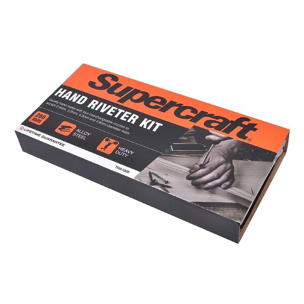 Supercraft Heavy Duty Hand Riveter & Rivets Kit W/Case DIY Workshop Construction