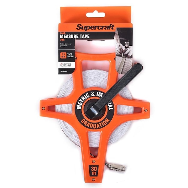Supercraft Retractable Measuring Tape Long 30m/100ft DIY Construction Tool