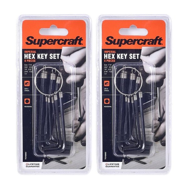 16pc Supercraft Allen/Hex Key Wrench Imperial 1/16"-1/4" Size DIY Home Tool Set