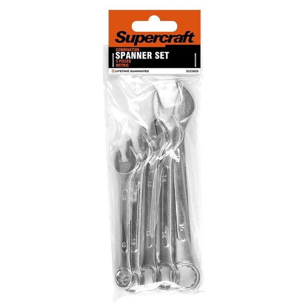 5pc Supercraft Combination Spanner Metric Size Home/Garage Hand Tool Set