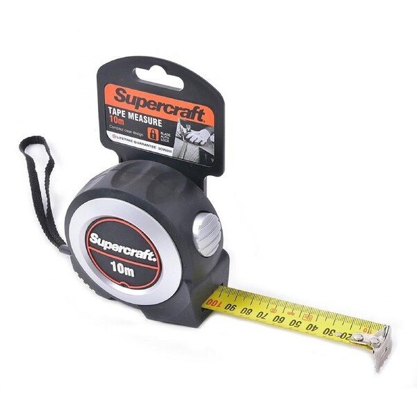 Supercraft Retractable Tape Measure 10m Annodised Home DIY Construction Tool
