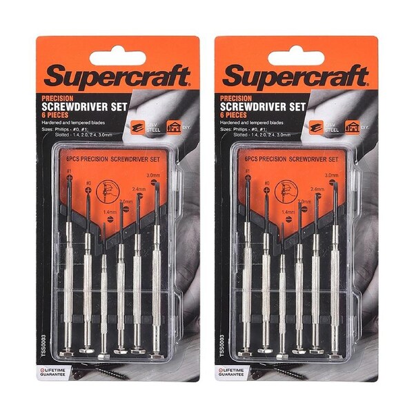 12pc Supercraft Precision Jewellers Slotted/Philips Screwdriver Tools With Case